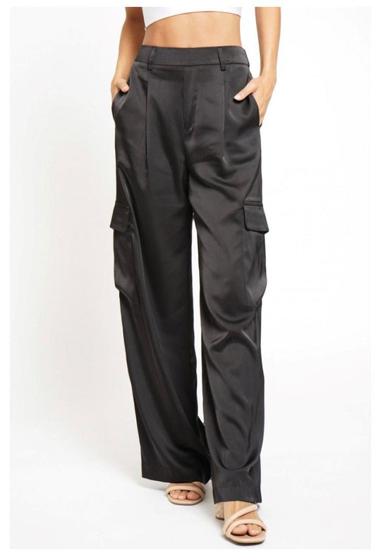 Satin Cargo Full Pants