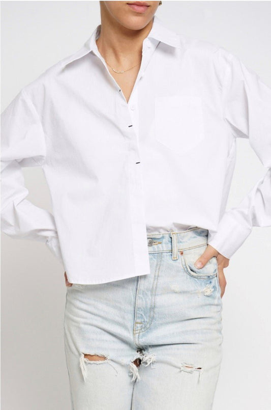 Placket Front Cotton Crop Button Down